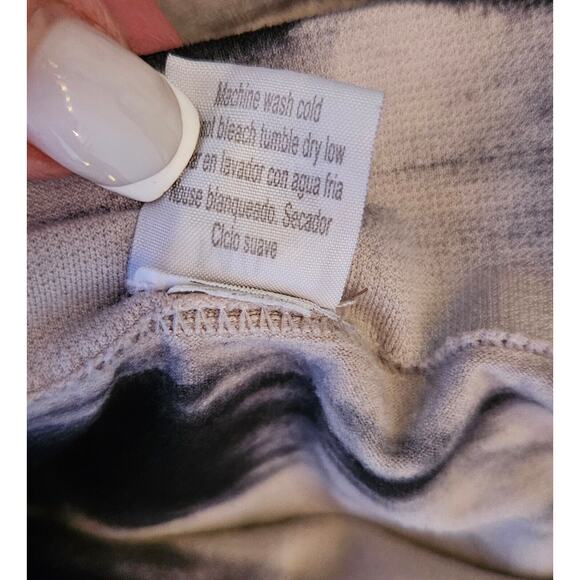 Womens Seamless Leggings Medium Large Gray Black Tie Dye Mid Rise Soft Pull On - Picture 7 of 10